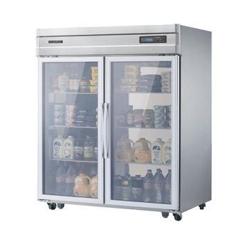 고급형 45박스 디지털 간접 냉각 냉동 1039L 유리문 올 스텐