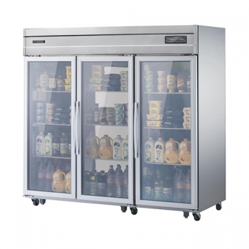 고급형 65박스 디지털 간접 냉각 냉동 1629L 유리문 올 스텐