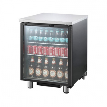 호프냉장고 테이블 간접 냉각 냉장 223L 1도어 유리문 상부 스텐
