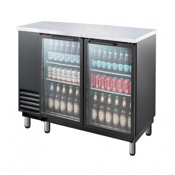 호프냉장고 테이블 간접 냉각 냉장 568L 2도어 유리문 상부 스텐